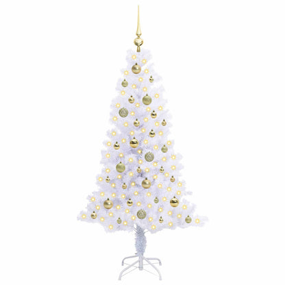 vidaXL Artificial Christmas Tree with Stand White 150 cm PVC and Steel