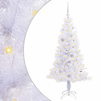 vidaXL Artificial Christmas Tree with Stand White 150 cm PVC and Steel
