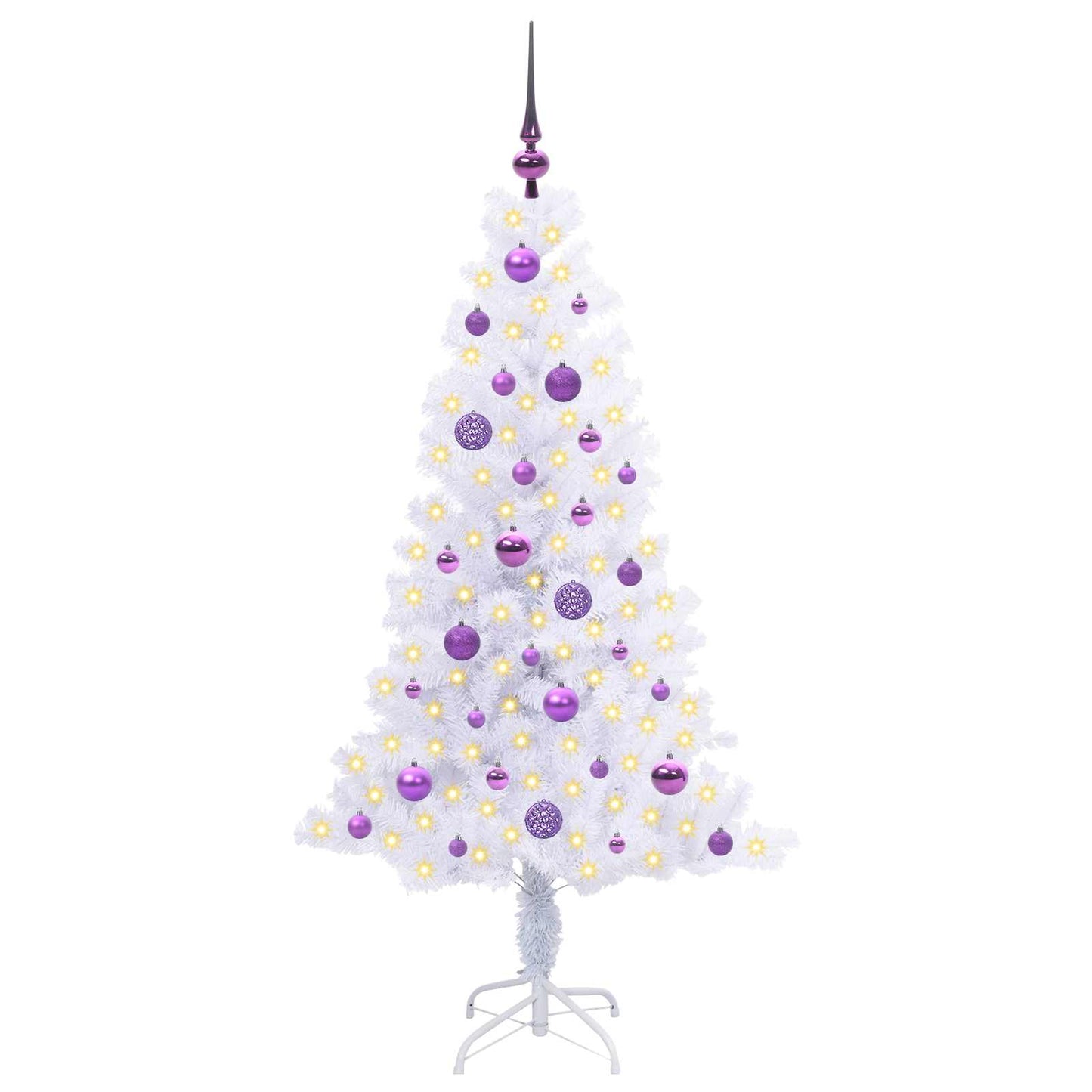 vidaXL Artificial Christmas Tree with Stand White 150 cm PVC and Steel