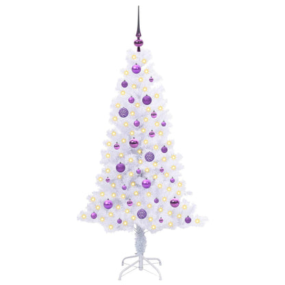 vidaXL Artificial Christmas Tree with Stand White 150 cm PVC and Steel