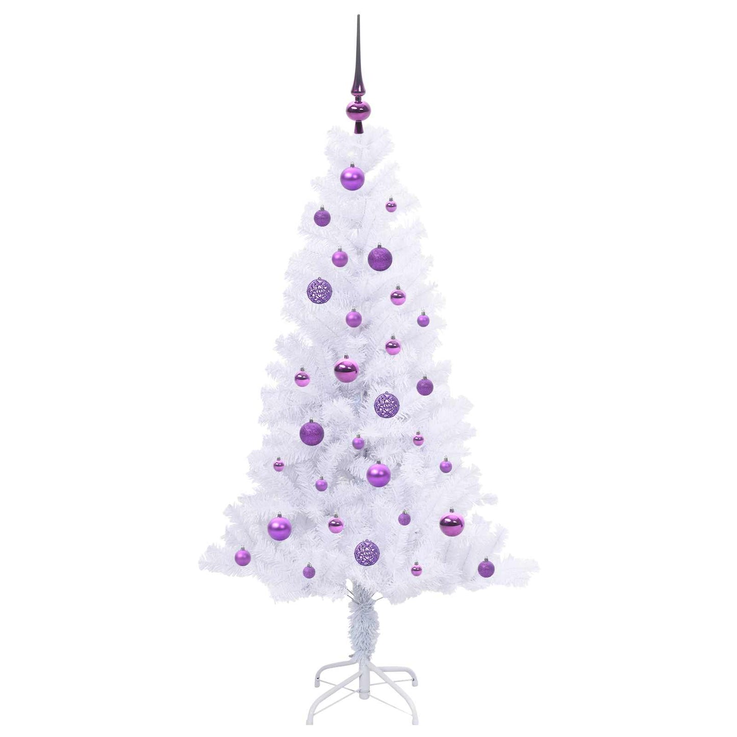 vidaXL Artificial Christmas Tree with Stand White 150 cm PVC and Steel