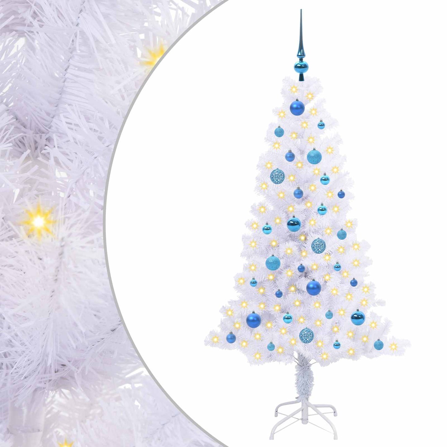 vidaXL Artificial Christmas Tree with Stand White 150 cm PVC and Steel
