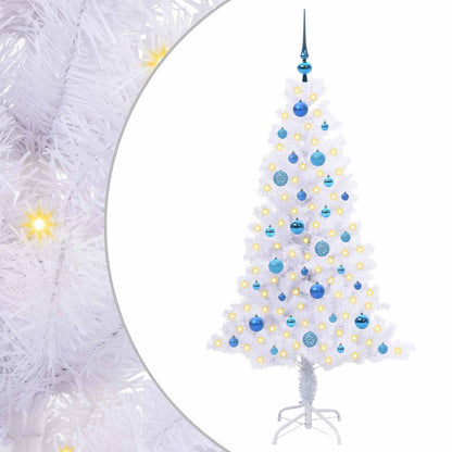 vidaXL Artificial Christmas Tree with Stand White 150 cm PVC and Steel