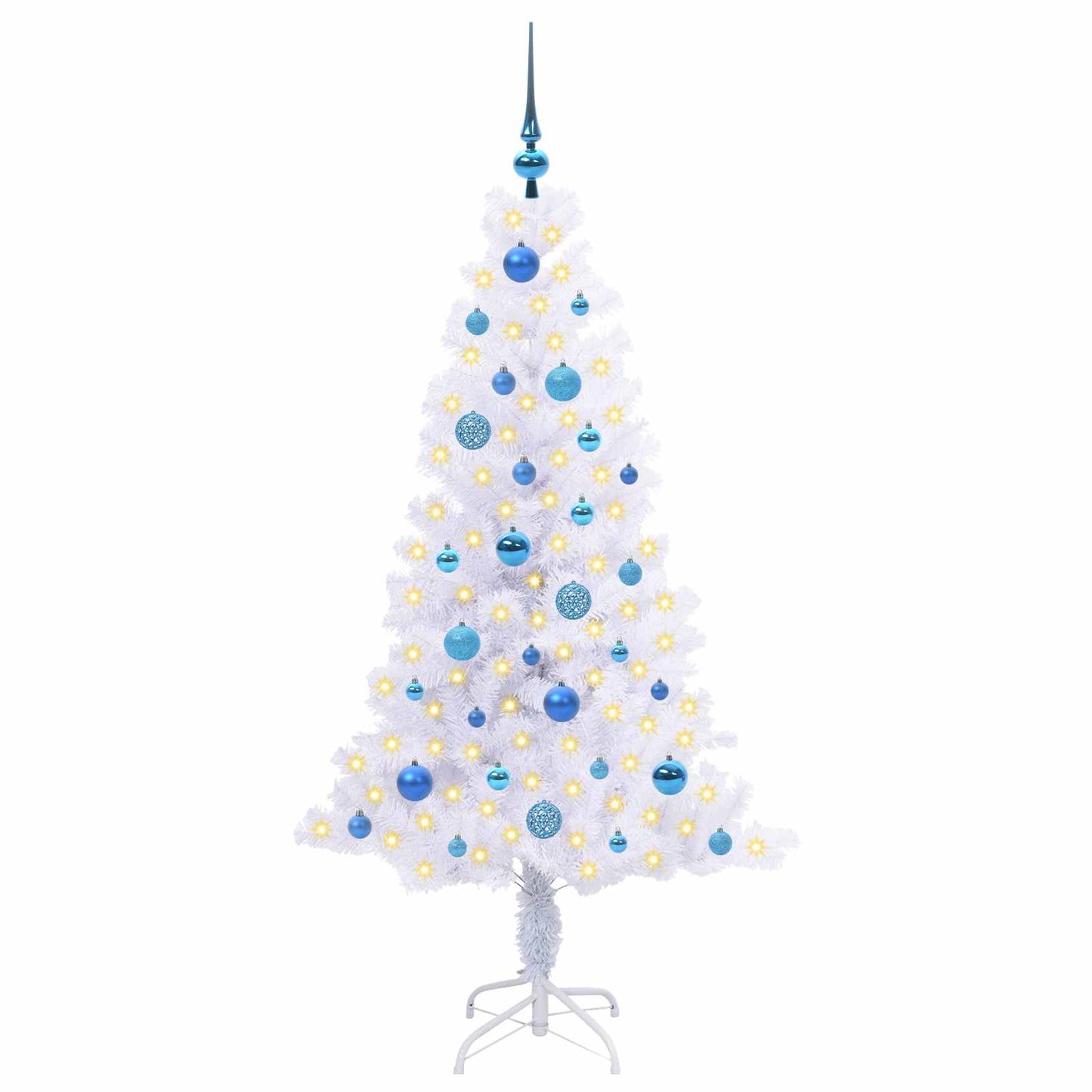 vidaXL Artificial Christmas Tree with Stand White 150 cm PVC and Steel