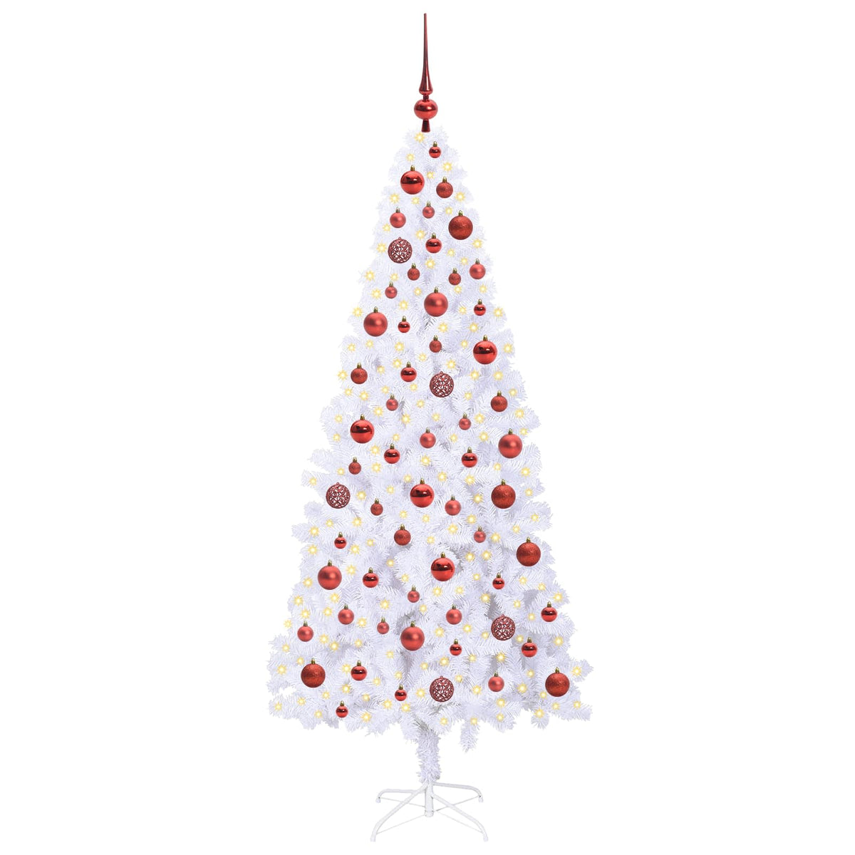 vidaXL Artificial Christmas Tree with Stand White 180 cm PVC and Steel
