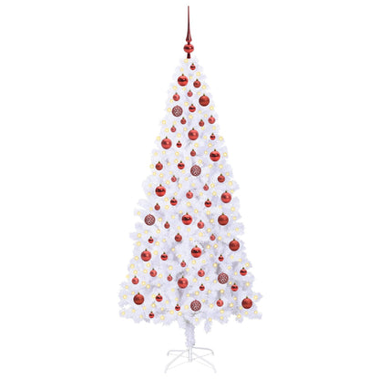vidaXL Artificial Christmas Tree with Stand White 180 cm PVC and Steel