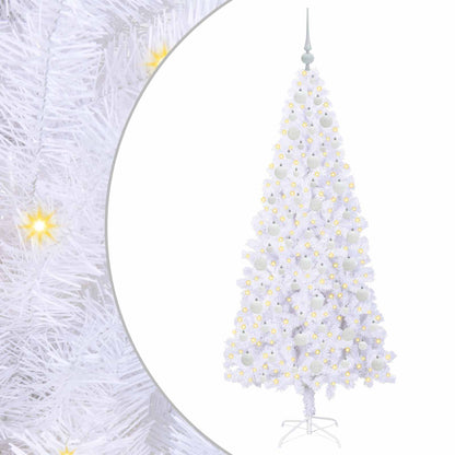 vidaXL Artificial Christmas Tree with Stand White 180 cm PVC and Steel