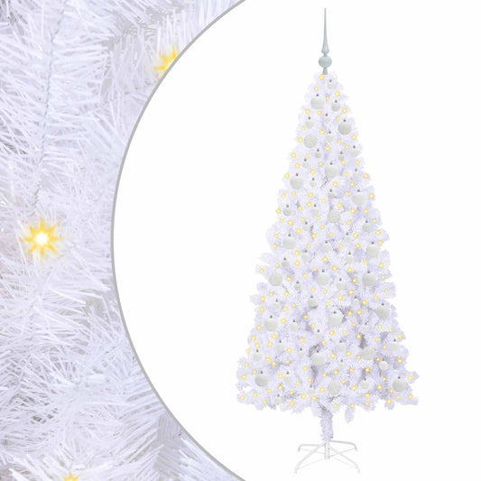 vidaXL Artificial Christmas Tree with Stand White 180 cm PVC and Steel