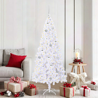 vidaXL Artificial Christmas Tree with Stand White 180 cm PVC and Steel
