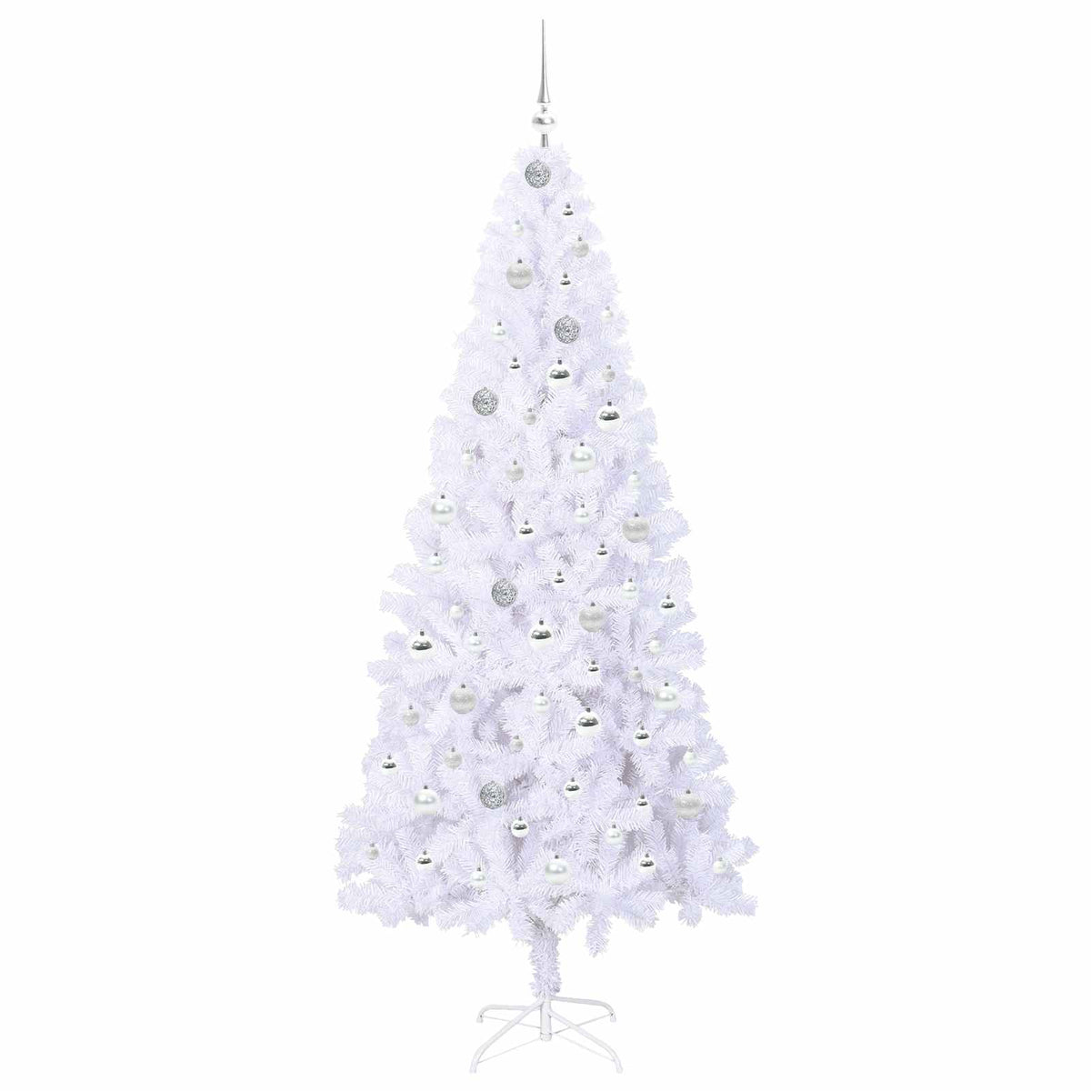 vidaXL Artificial Christmas Tree with Stand White 210 cm PVC and Steel