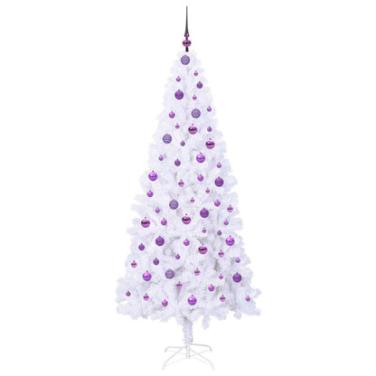 vidaXL Artificial Christmas Tree with Stand White 210 cm PVC and Steel