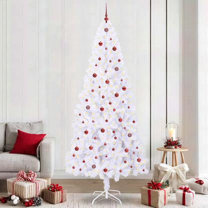 vidaXL Artificial Christmas Tree with Stand White 240 cm PVC and Steel