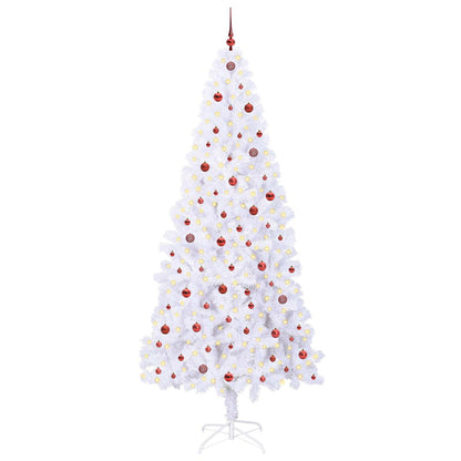 vidaXL Artificial Christmas Tree with Stand White 240 cm PVC and Steel