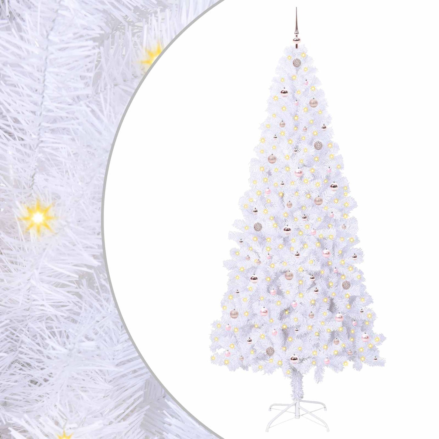 vidaXL Artificial Christmas Tree with Stand White 240 cm PVC and Steel