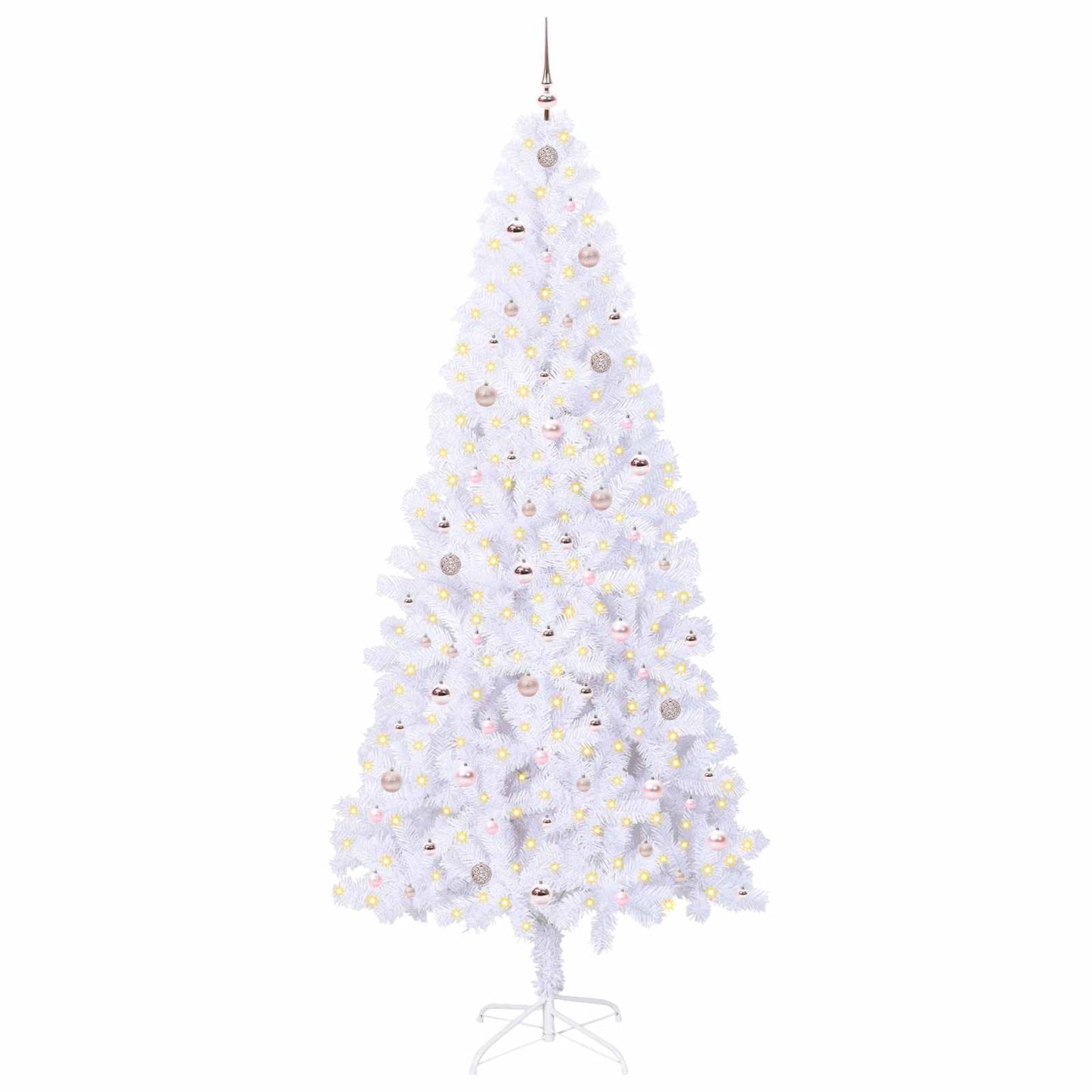 vidaXL Artificial Christmas Tree with Stand White 240 cm PVC and Steel