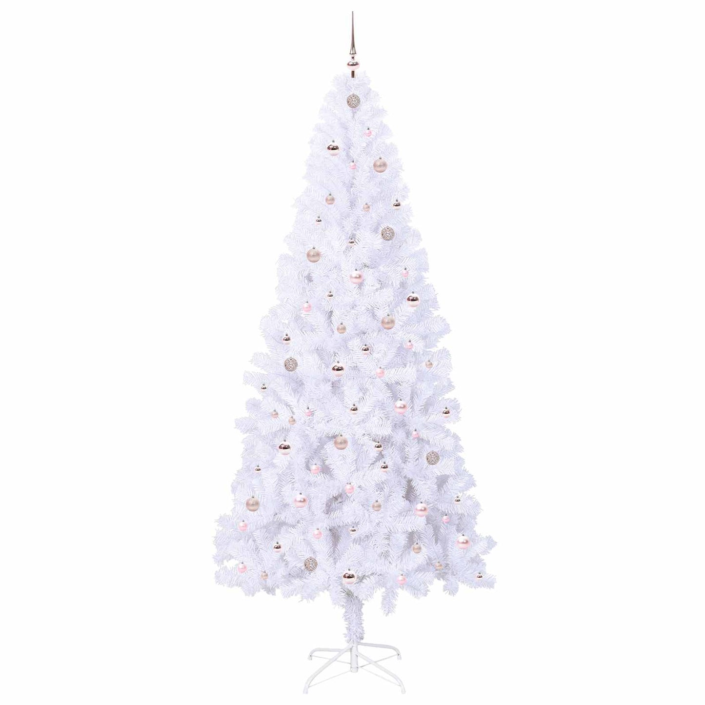 vidaXL Artificial Christmas Tree with Stand White 240 cm PVC and Steel
