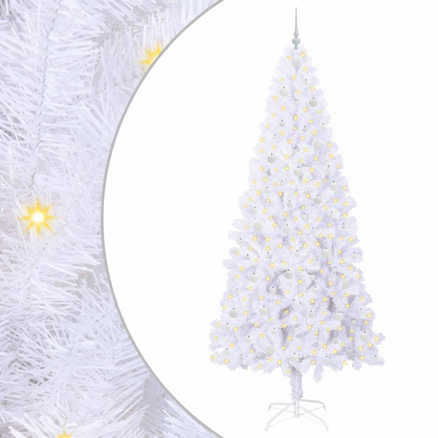 vidaXL Artificial Christmas Tree with Stand White 240 cm PVC and Steel