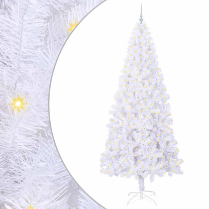 vidaXL Artificial Christmas Tree with Stand White 240 cm PVC and Steel