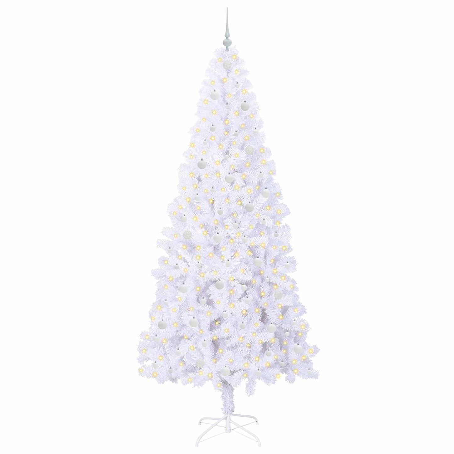 vidaXL Artificial Christmas Tree with Stand White 240 cm PVC and Steel