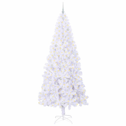 vidaXL Artificial Christmas Tree with Stand White 240 cm PVC and Steel