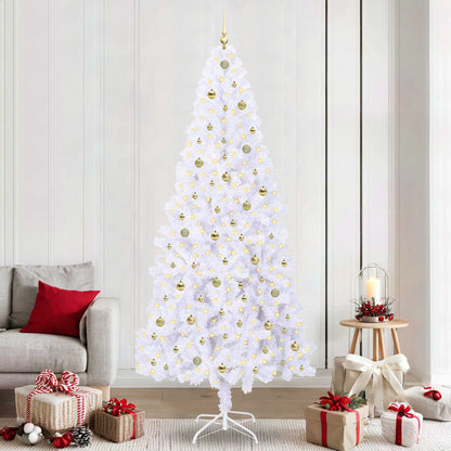 vidaXL Artificial Christmas Tree with Stand White 240 cm PVC and Steel