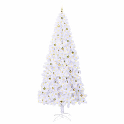 vidaXL Artificial Christmas Tree with Stand White 240 cm PVC and Steel