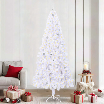 vidaXL Artificial Christmas Tree with Stand White 240 cm PVC and Steel
