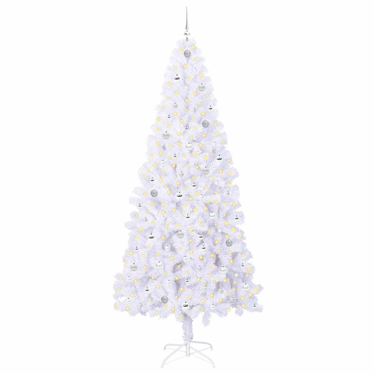 vidaXL Artificial Christmas Tree with Stand White 240 cm PVC and Steel