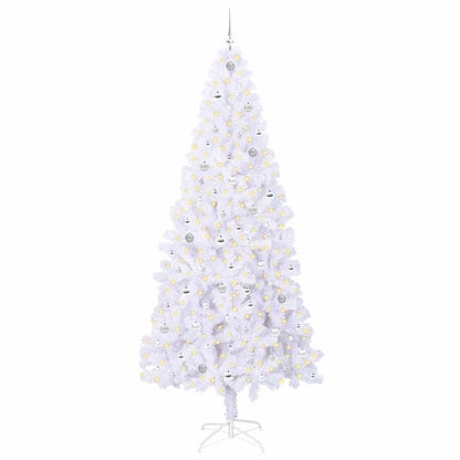 vidaXL Artificial Christmas Tree with Stand White 240 cm PVC and Steel