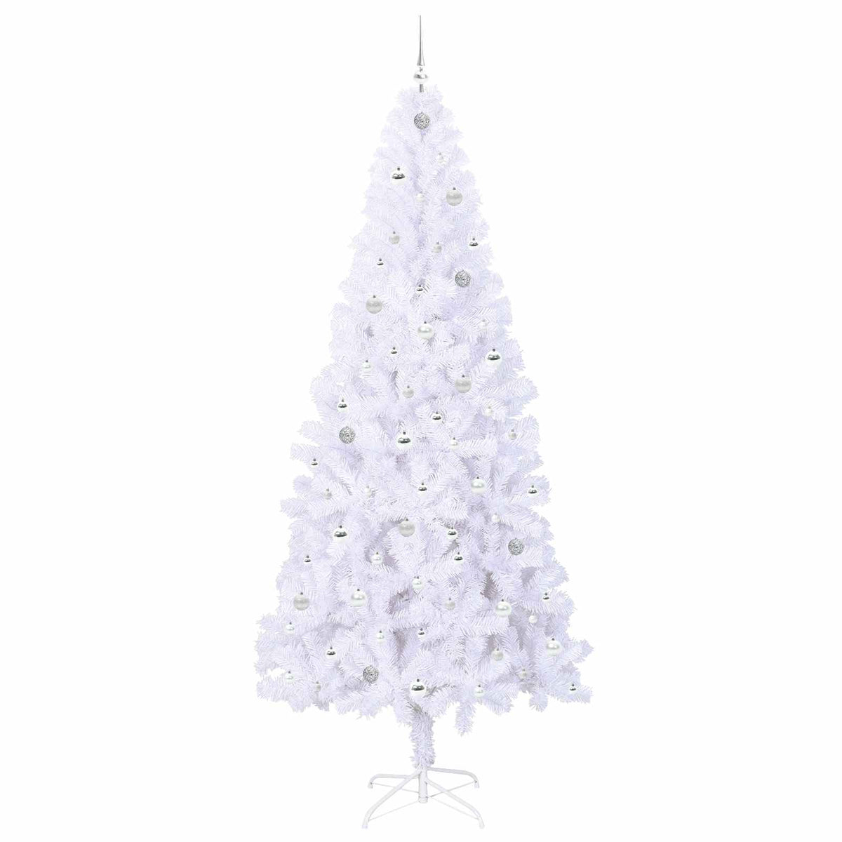 vidaXL Artificial Christmas Tree with Stand White 240 cm PVC and Steel