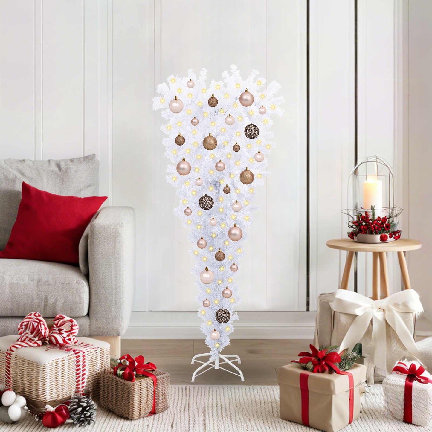 vidaXL Artificial Christmas Tree with Stand White 120 cm PVC and Steel