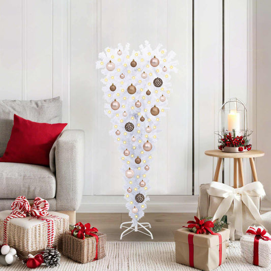 vidaXL Artificial Christmas Tree with Stand White 120 cm PVC and Steel