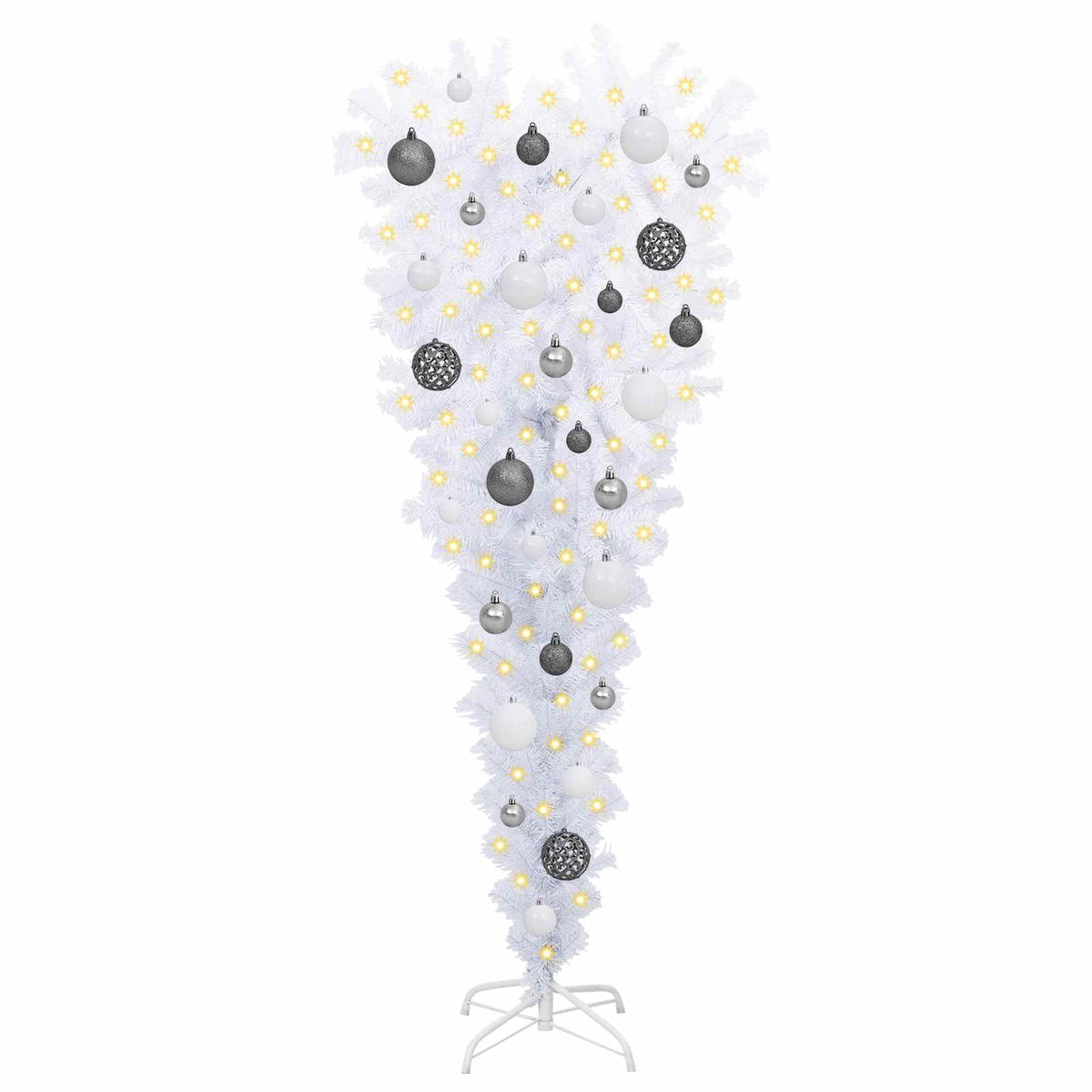 vidaXL Artificial Christmas Tree with Stand White 120 cm PVC and Steel