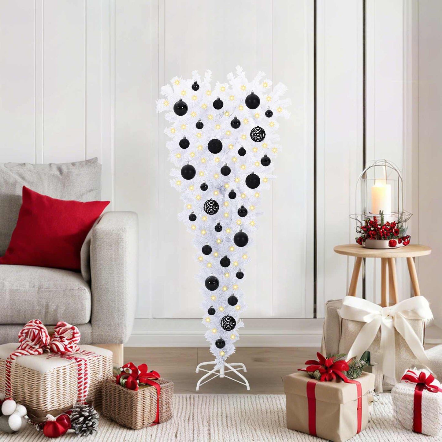 vidaXL Artificial Christmas Tree with Stand White 120 cm PVC and Steel