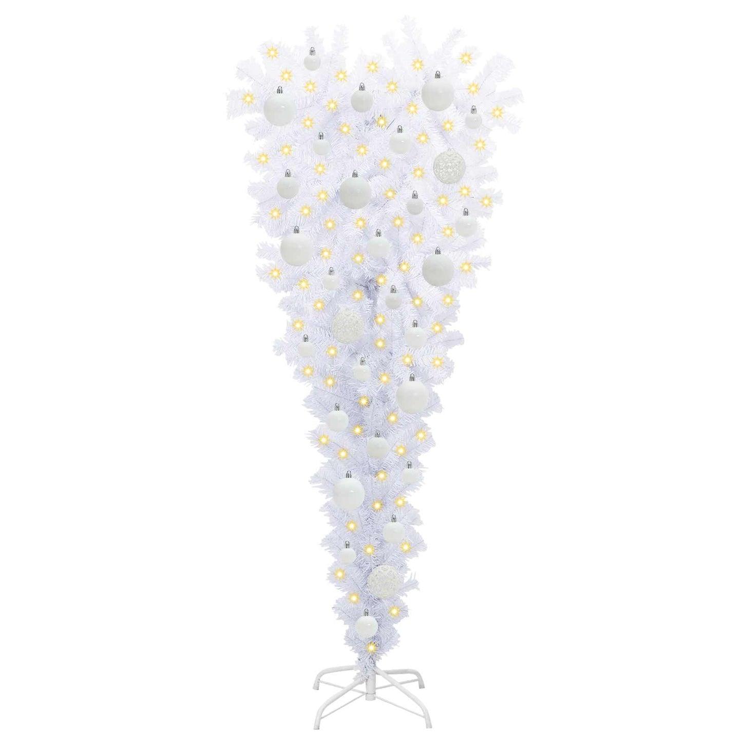 vidaXL Artificial Christmas Tree with Stand White 120 cm PVC and Steel