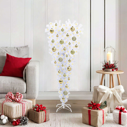 vidaXL Artificial Christmas Tree with Stand White 120 cm PVC and Steel
