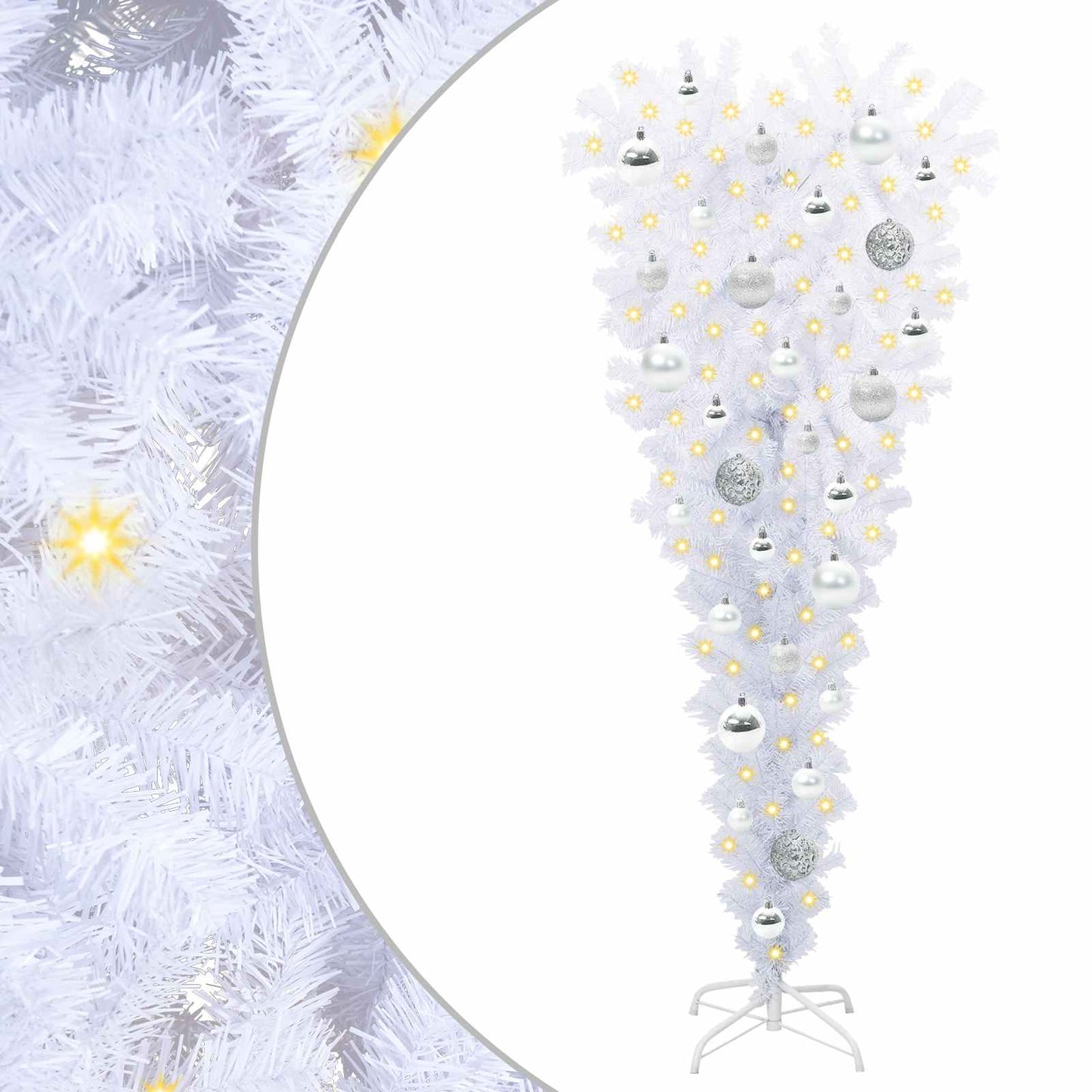vidaXL Artificial Christmas Tree with Stand White 120 cm PVC and Steel