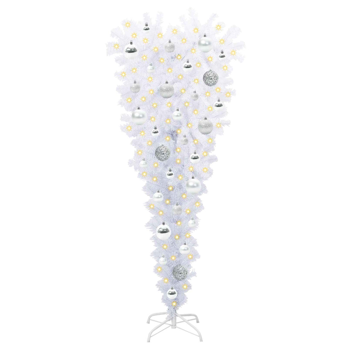 vidaXL Artificial Christmas Tree with Stand White 120 cm PVC and Steel