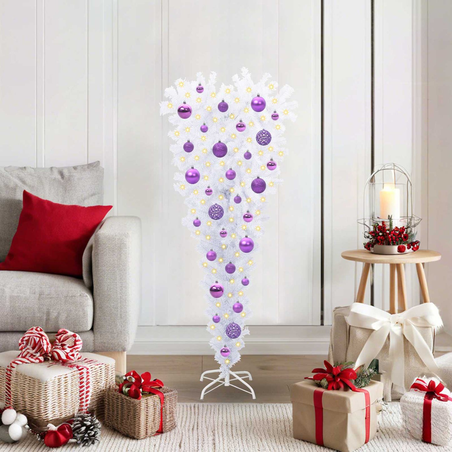 vidaXL Artificial Christmas Tree with Stand White 120 cm PVC and Steel