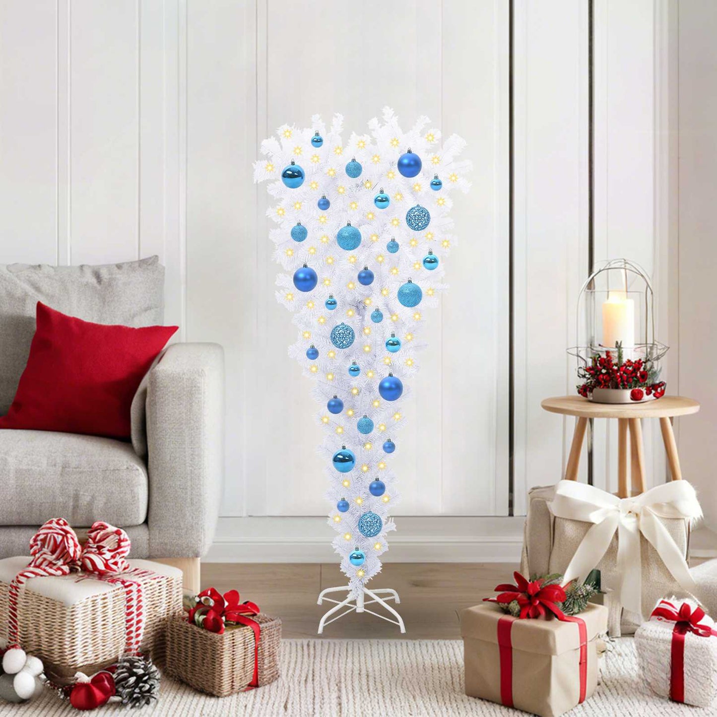 vidaXL Artificial Christmas Tree with Stand White 120 cm PVC and Steel