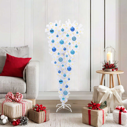 vidaXL Artificial Christmas Tree with Stand White 120 cm PVC and Steel