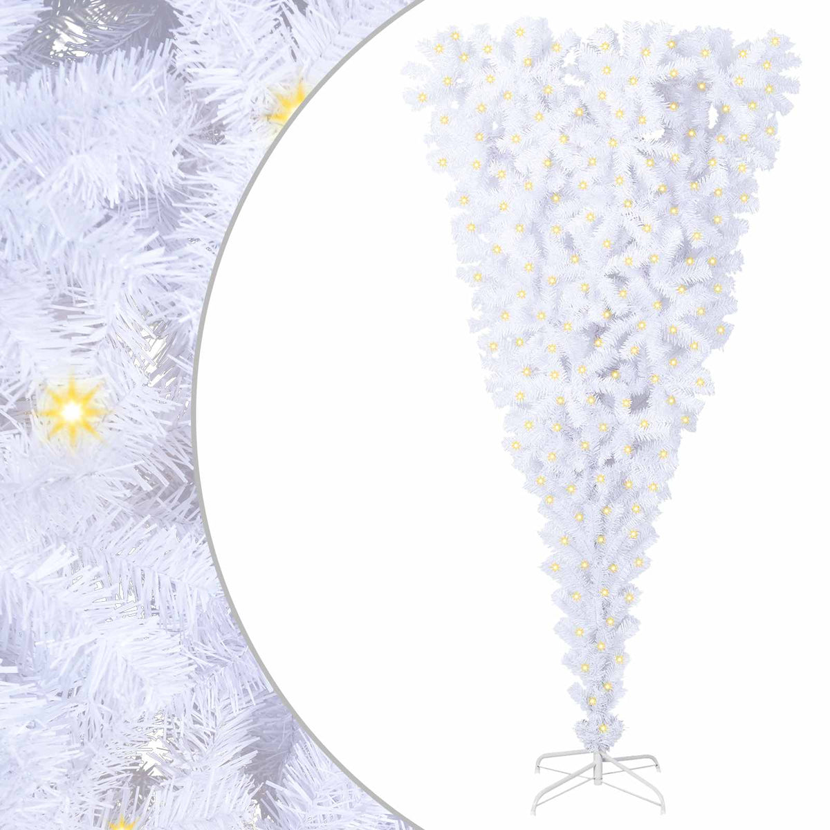 vidaXL Artificial Christmas Tree with Stand White 180 cm PVC and Steel