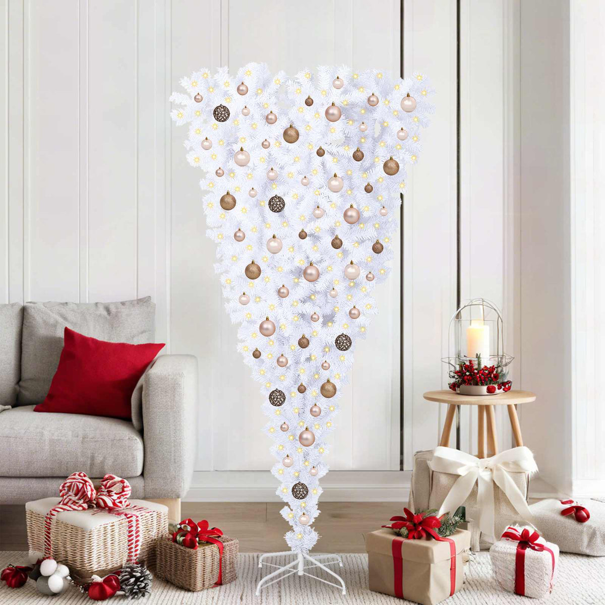 vidaXL Artificial Christmas Tree with Stand White 180 cm PVC and Steel