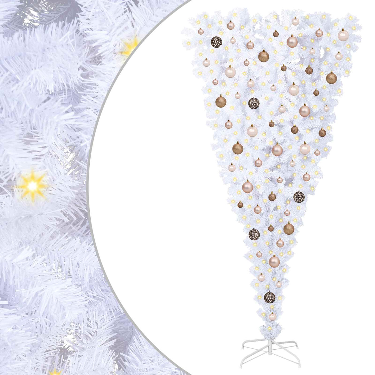 vidaXL Artificial Christmas Tree with Stand White 180 cm PVC and Steel