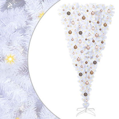 vidaXL Artificial Christmas Tree with Stand White 180 cm PVC and Steel