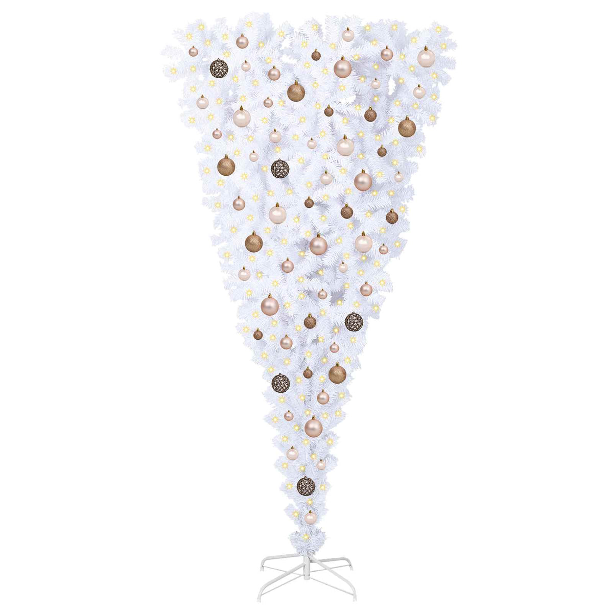 vidaXL Artificial Christmas Tree with Stand White 180 cm PVC and Steel