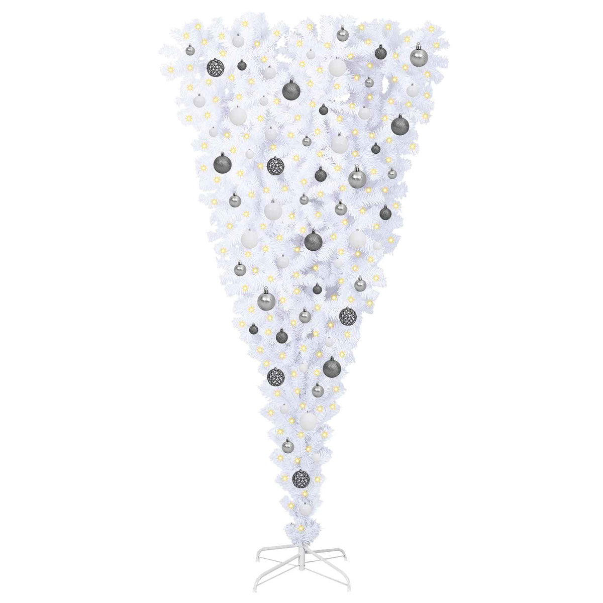 vidaXL Artificial Christmas Tree with Stand White 180 cm PVC and Steel