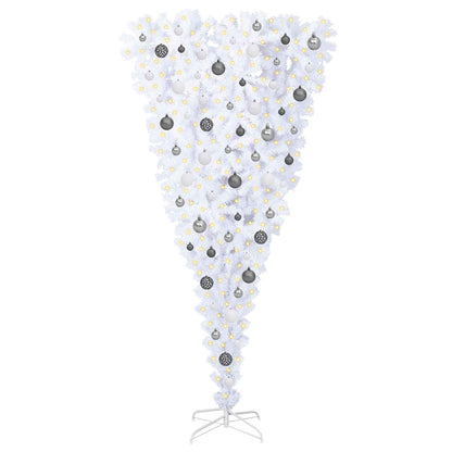 vidaXL Artificial Christmas Tree with Stand White 180 cm PVC and Steel