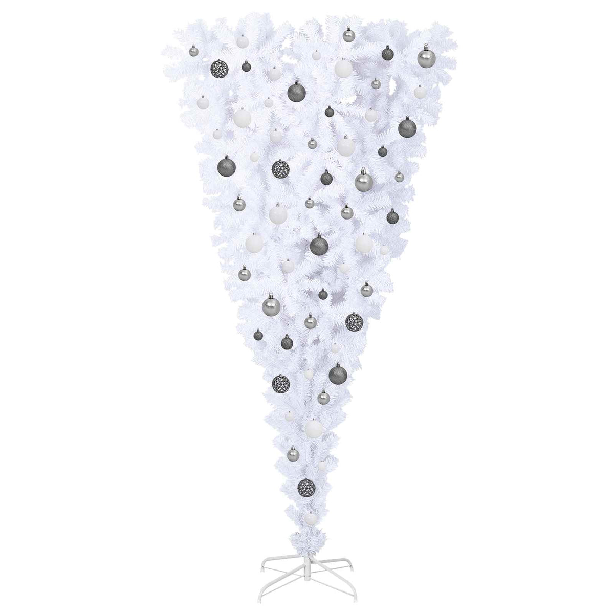 vidaXL Artificial Christmas Tree with Stand White 180 cm PVC and Steel