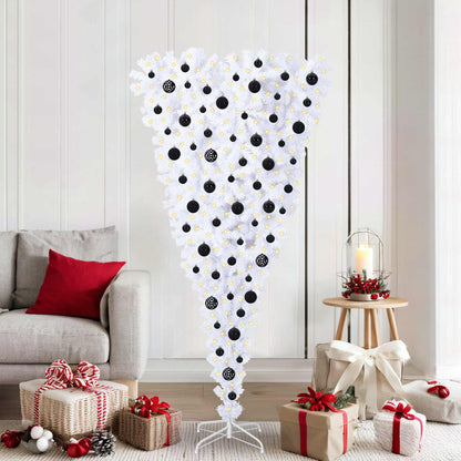 vidaXL Artificial Christmas Tree with Stand White 180 cm PVC and Steel